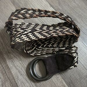 Westerncore Prairie Rustic Braided Leather Waist Belt S-XL Brown Creme Cottage